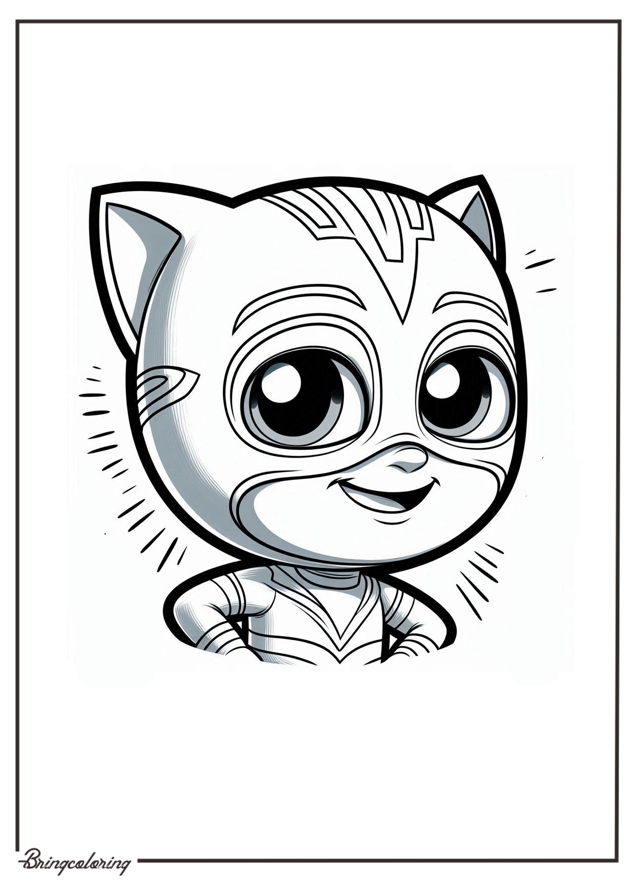 PJ Masks Coloring Pages for Kids, Color Your Favorite Nighttime Heroes 1 Pj Mask coloring online page for kids bringcoloring.com