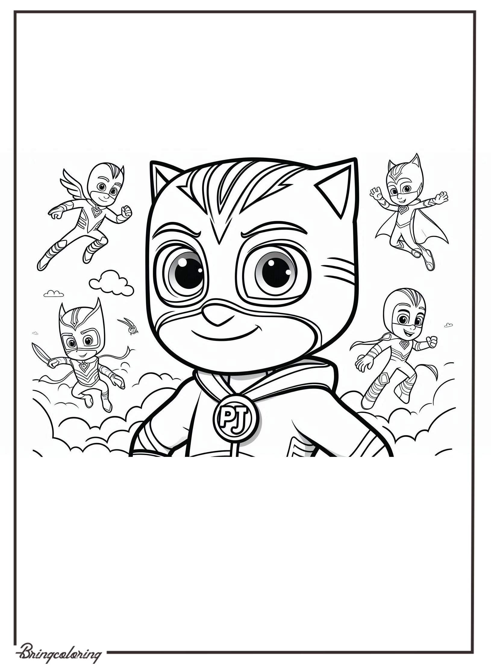 PJ Masks Coloring Pages for Kids, Color Your Favorite Nighttime Heroes 5 Pj Mask coloring pages for kids bringcoloring.com