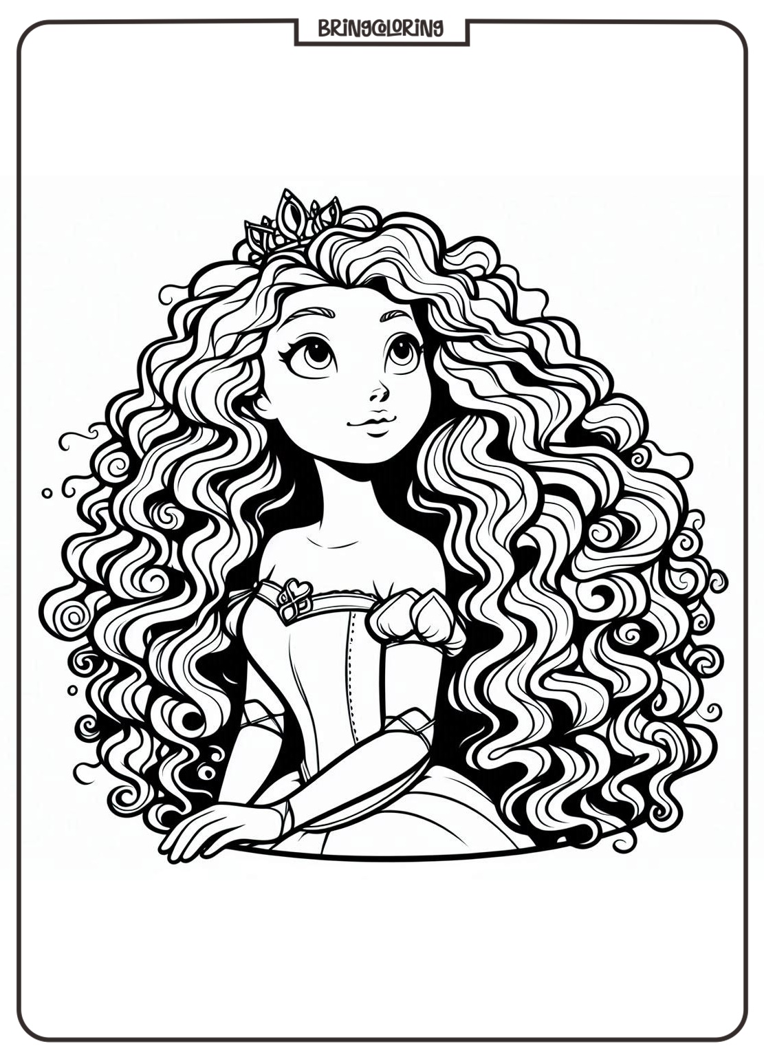 Princess Merida Coloring Pages for Kids, Brave and Creative Fun 3 Princess Merida Coloring Page bringcoloring.com