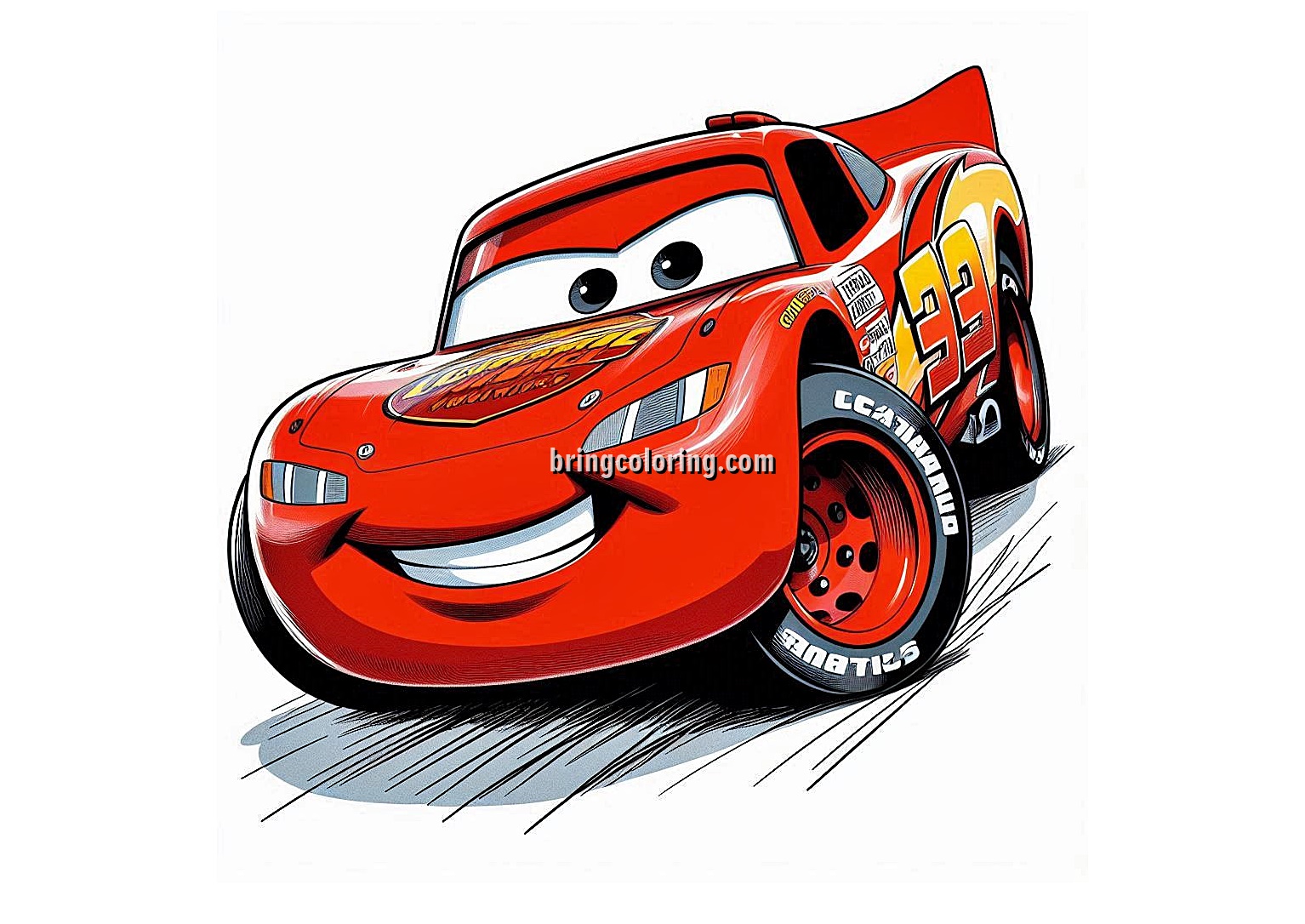 image of lightning mcqueen coloring pages