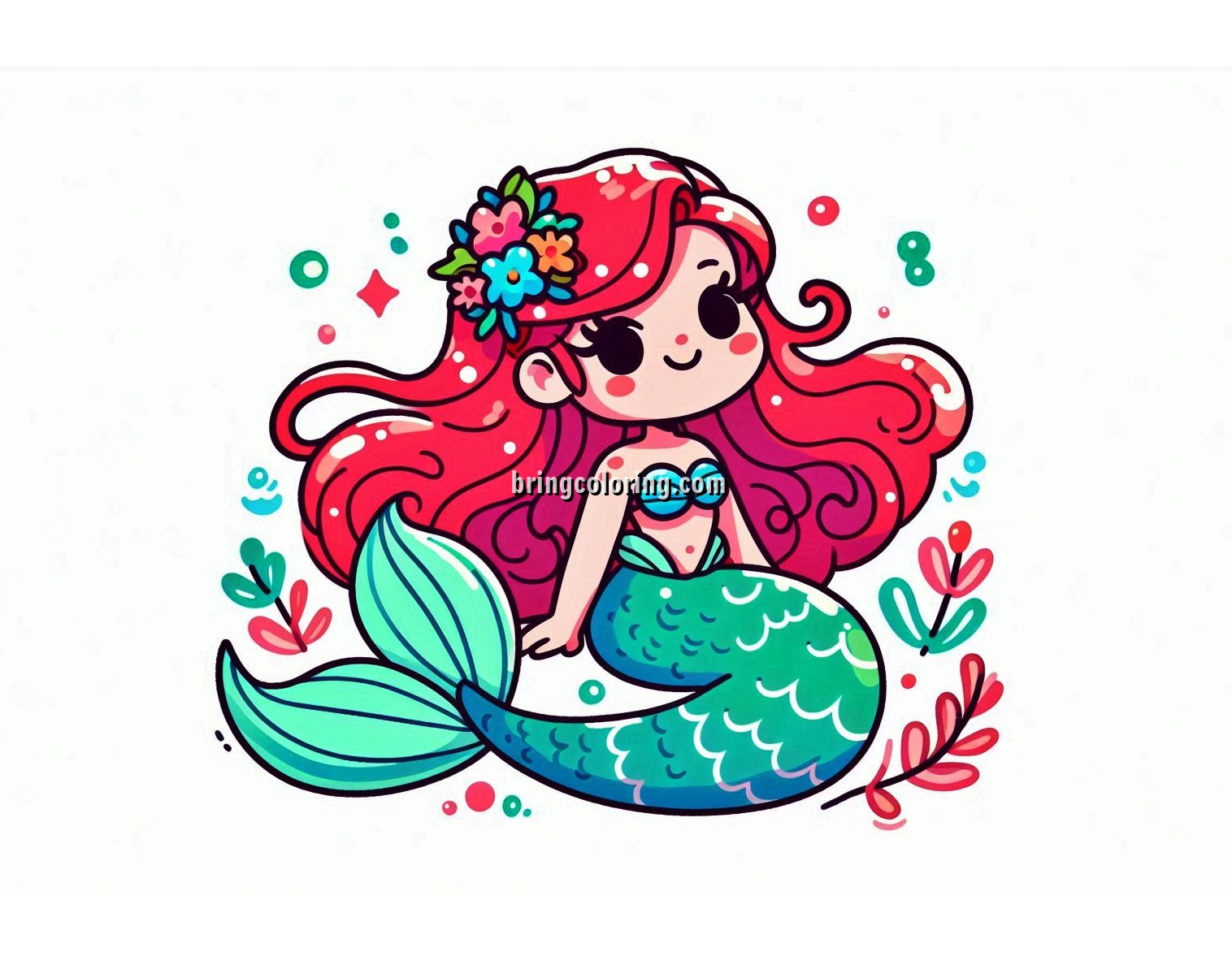 image of little mermaid coloring pages