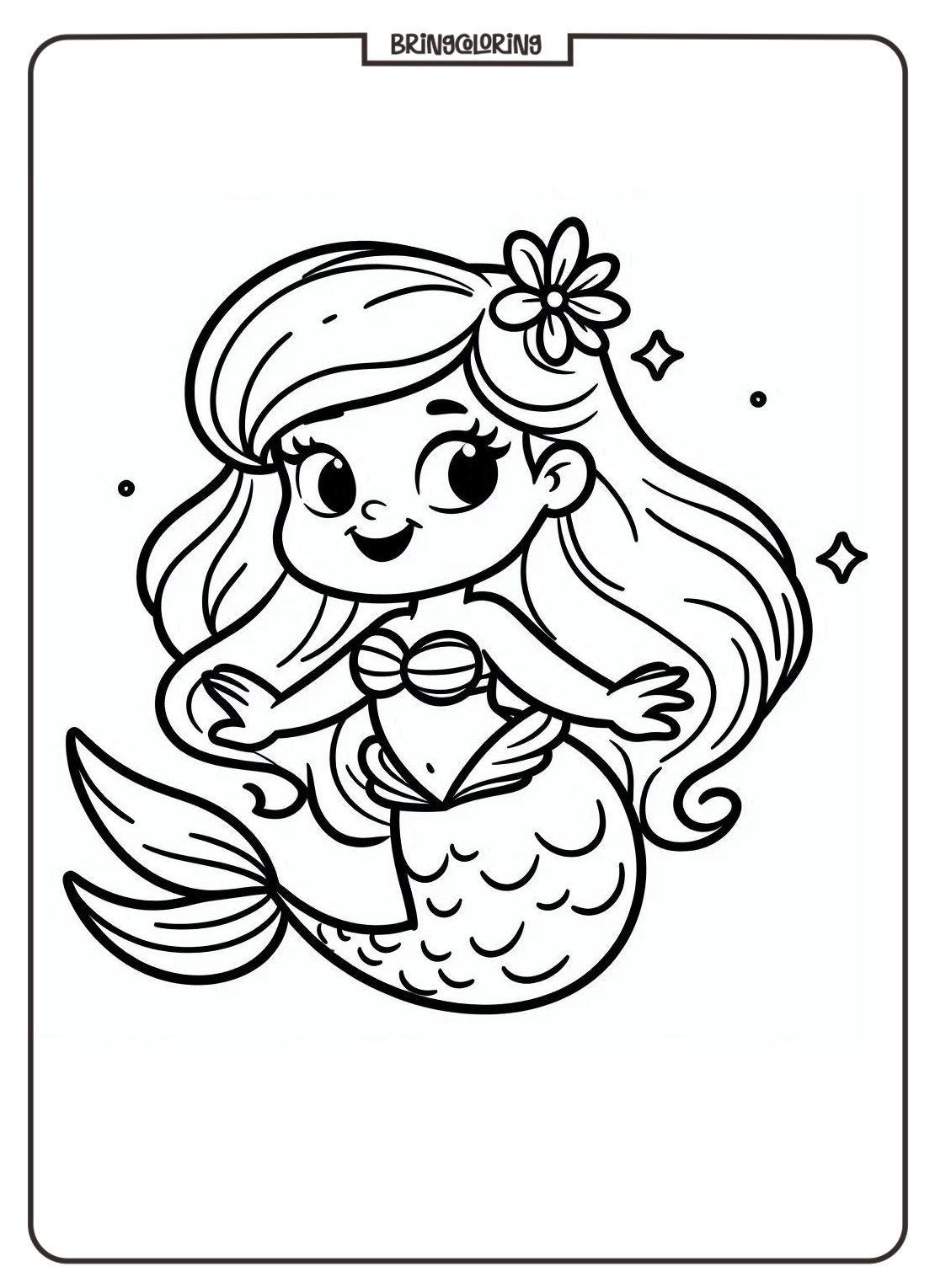little mermaid coloring online page bringcoloring.com
