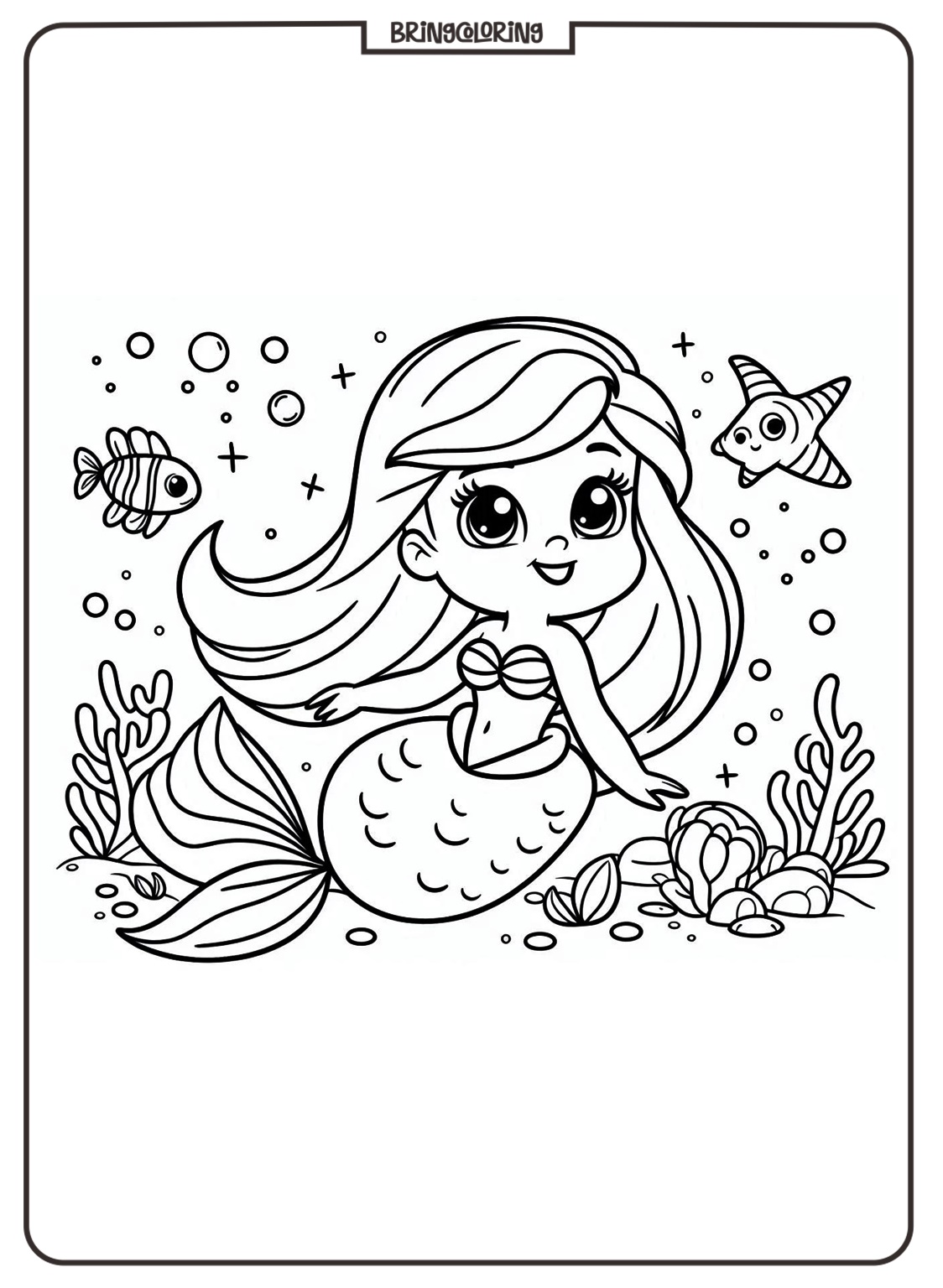 little mermaid coloring online pages bringcoloring.com