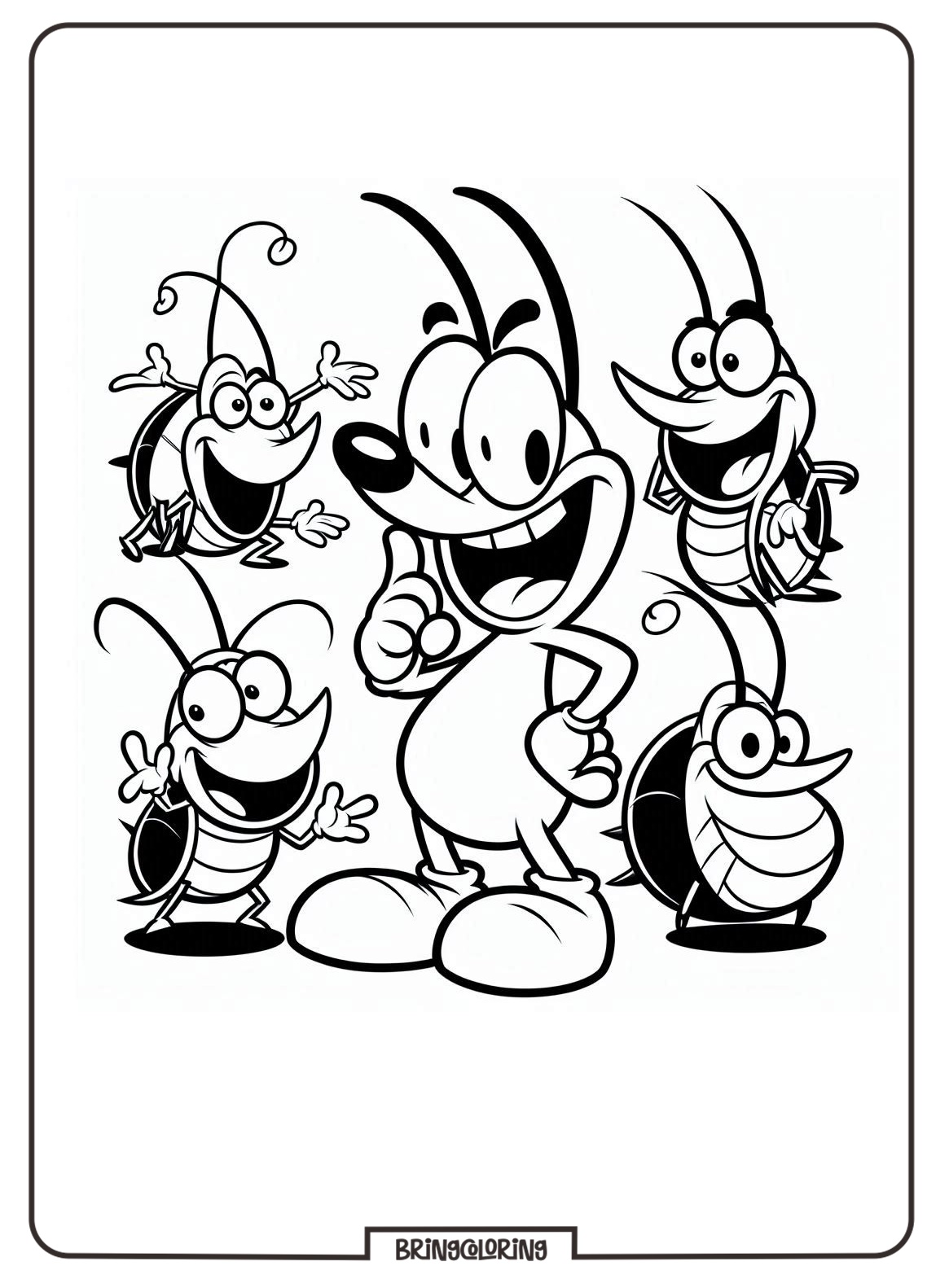 Fun and Silly Oggy and the Cockroaches Coloring Pages for Kids 3 oggy and the cockroaches coloring pages bringcoloring.com