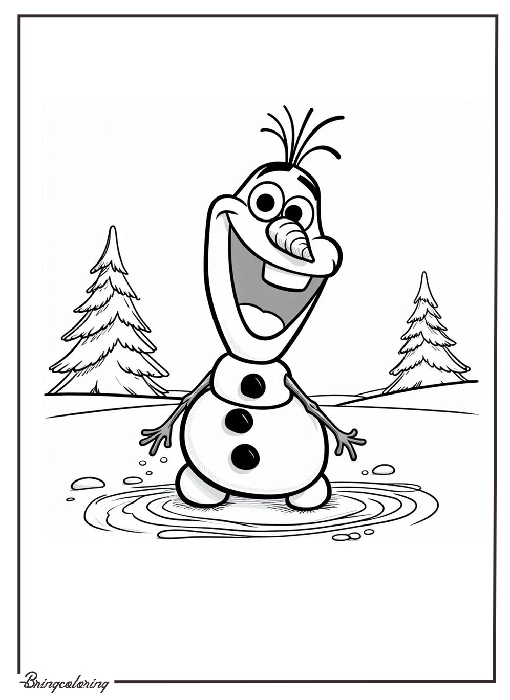 olafs frozen coloring online page bringcoloring.com