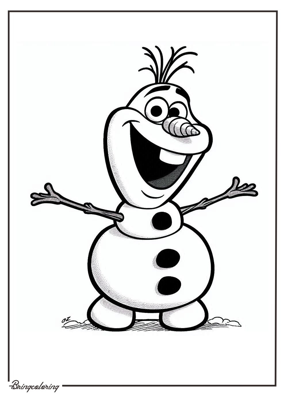 olafs frozen coloring online pages bringcoloring.com