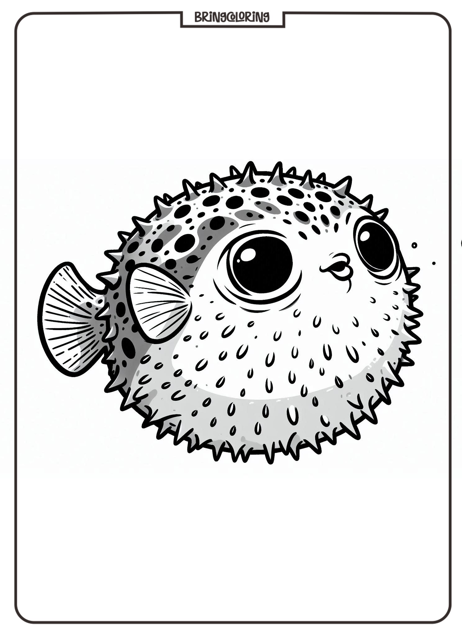 puffer fish coloring pages for kids bringcoloring.com