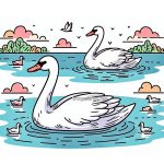 Animal Swan Coloring Image