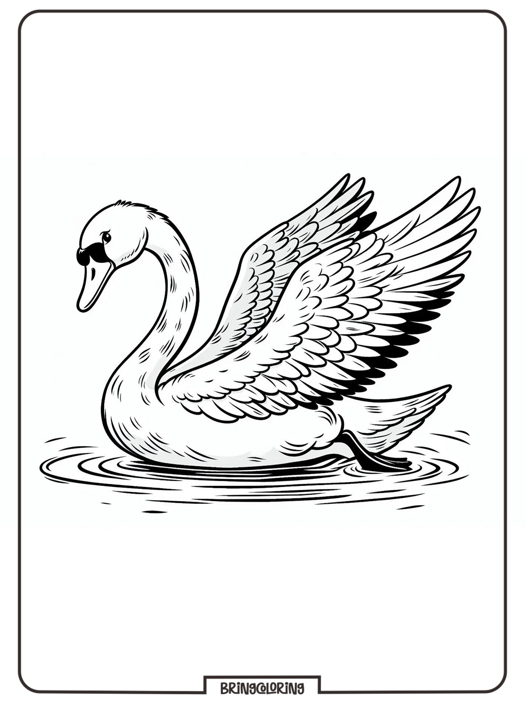 Animal Swan Coloring Page for Kids