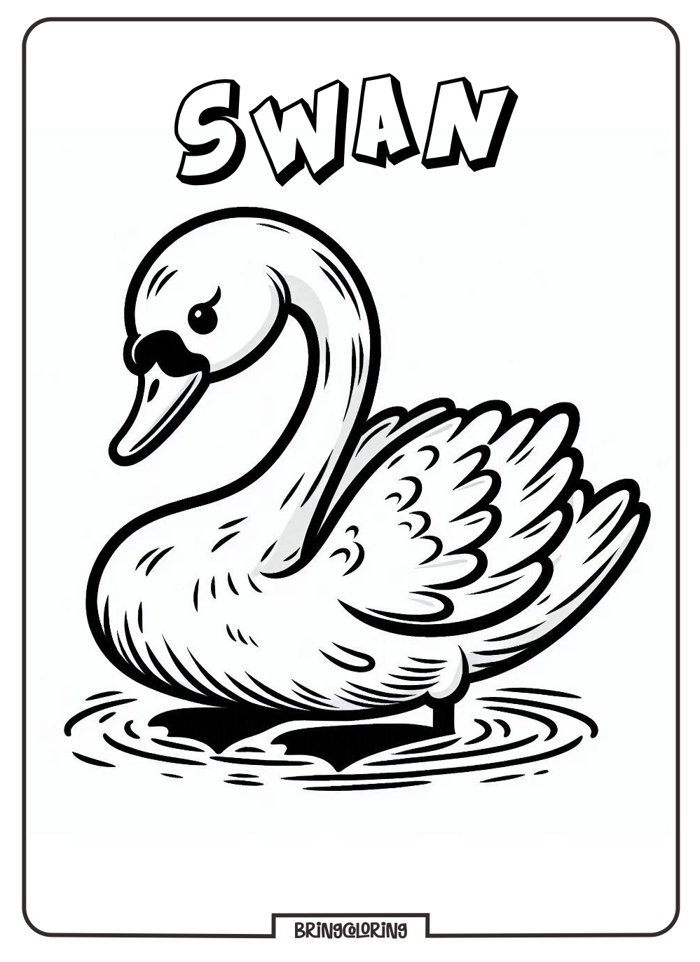 Animal Swan Coloring Pages for Kids