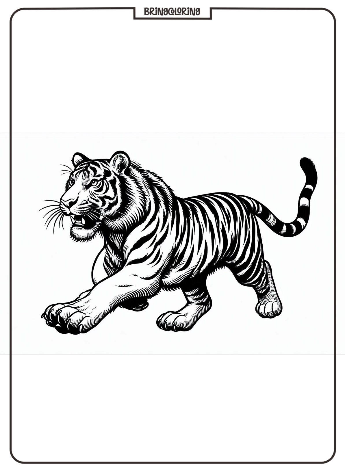 Animal Tiger Coloring Online Page for Kids bringcoloring.com