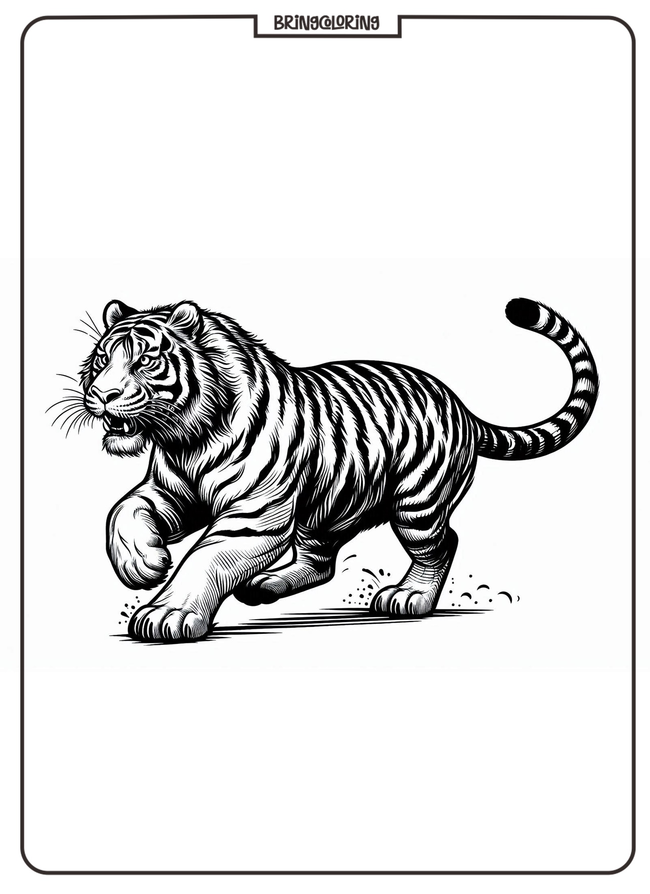 Animal Tiger Coloring Online Pages for Kids bringcoloring.com