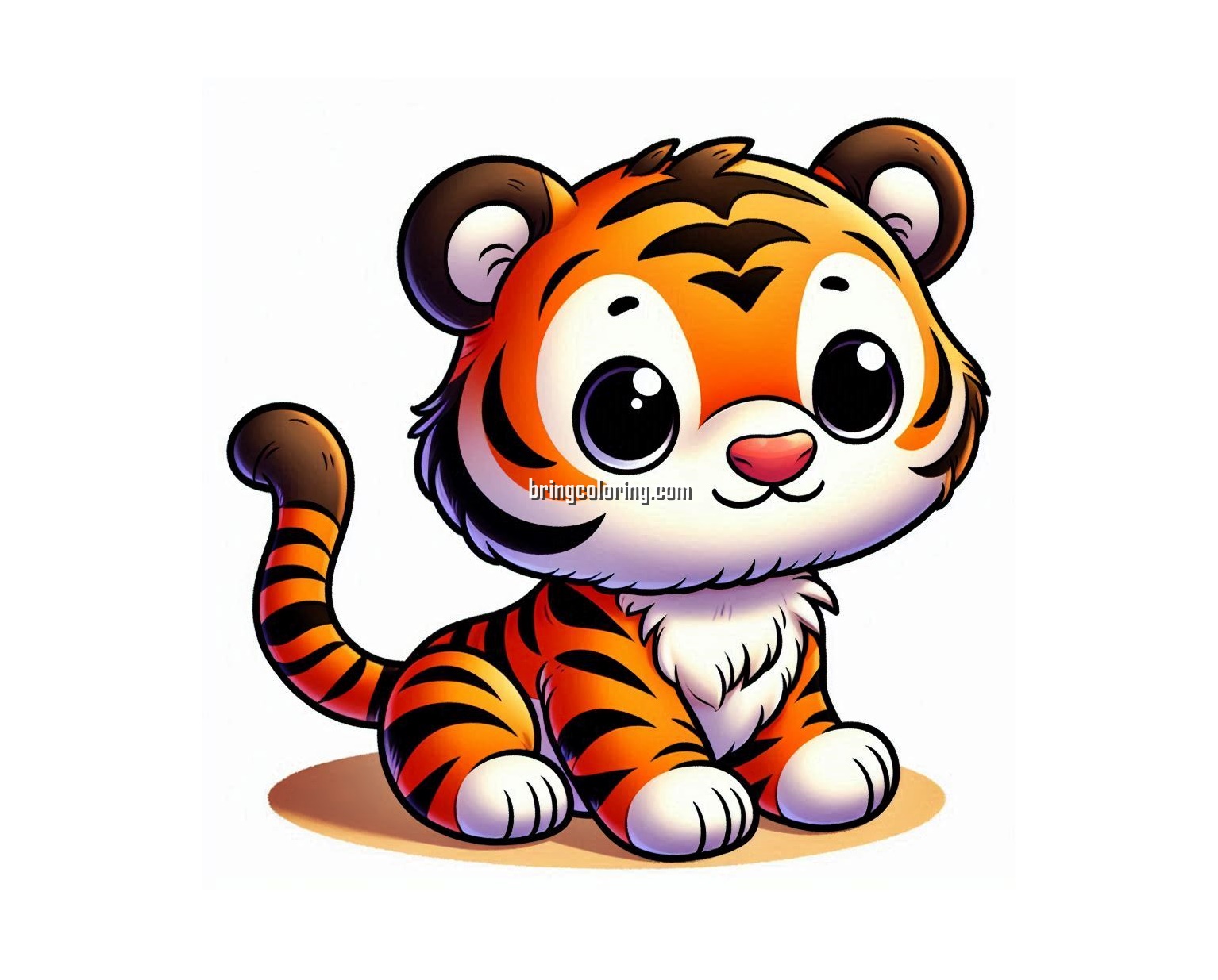 Cartoon Cute Tiger Coloring Image bringcoloring.com