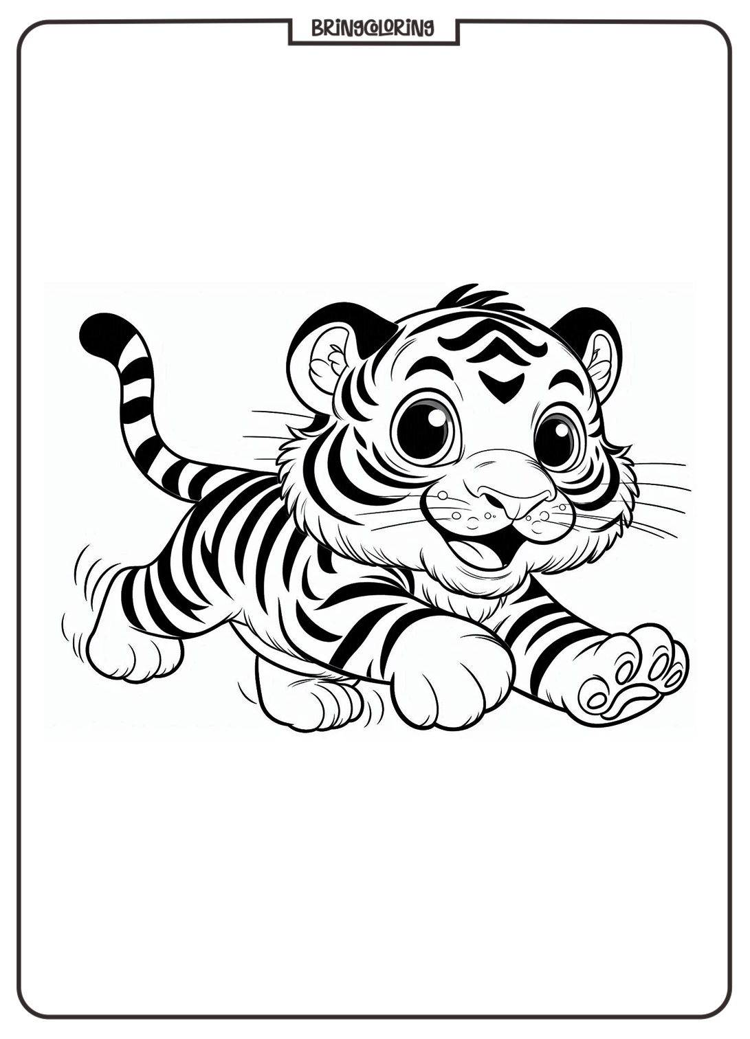Cute Baby Tiger Coloring Page