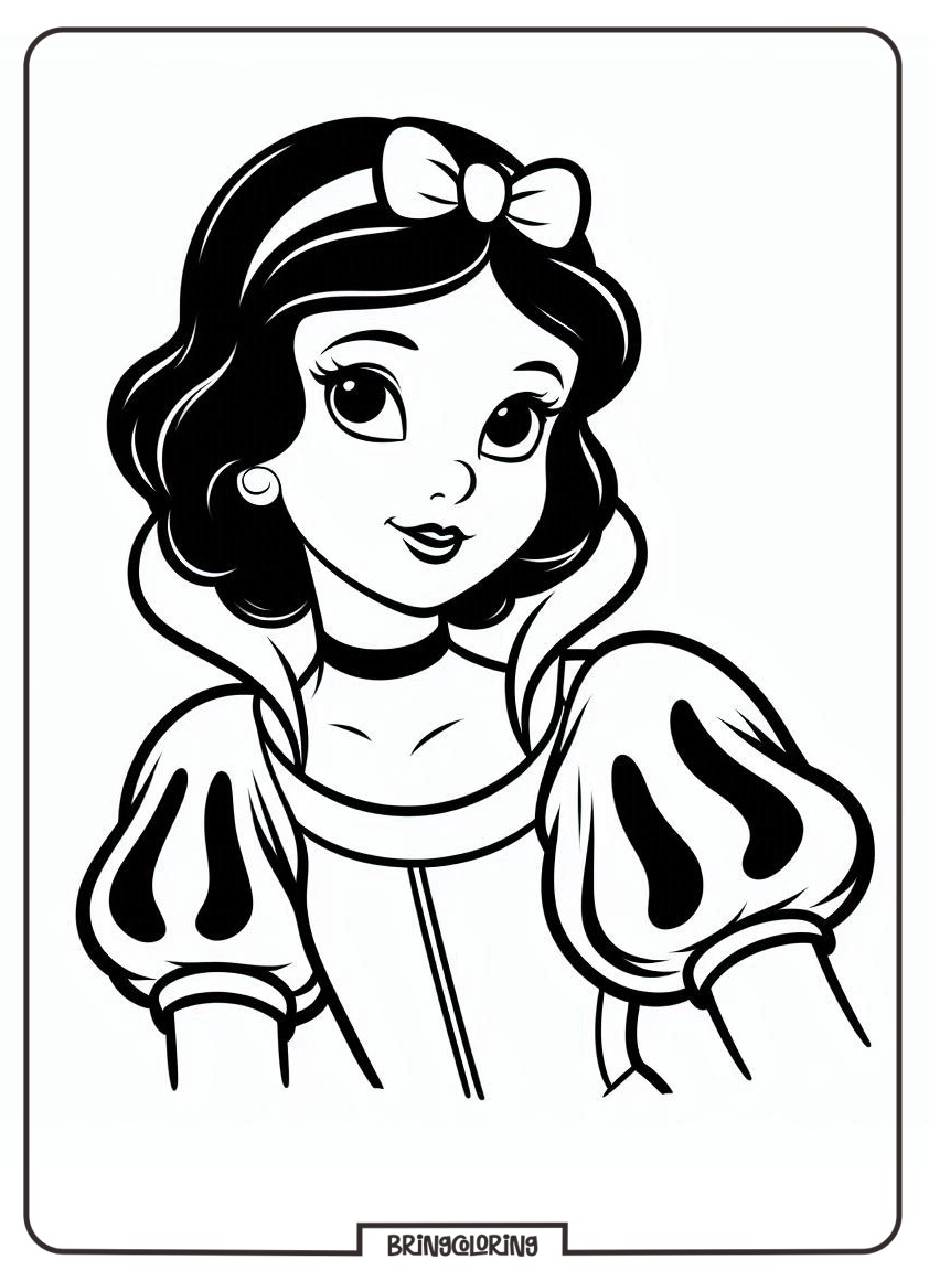 Beautiful Snow White Coloring Pages for Kids 3 Drawing Snow White Coloring Pages bringcoloring.com