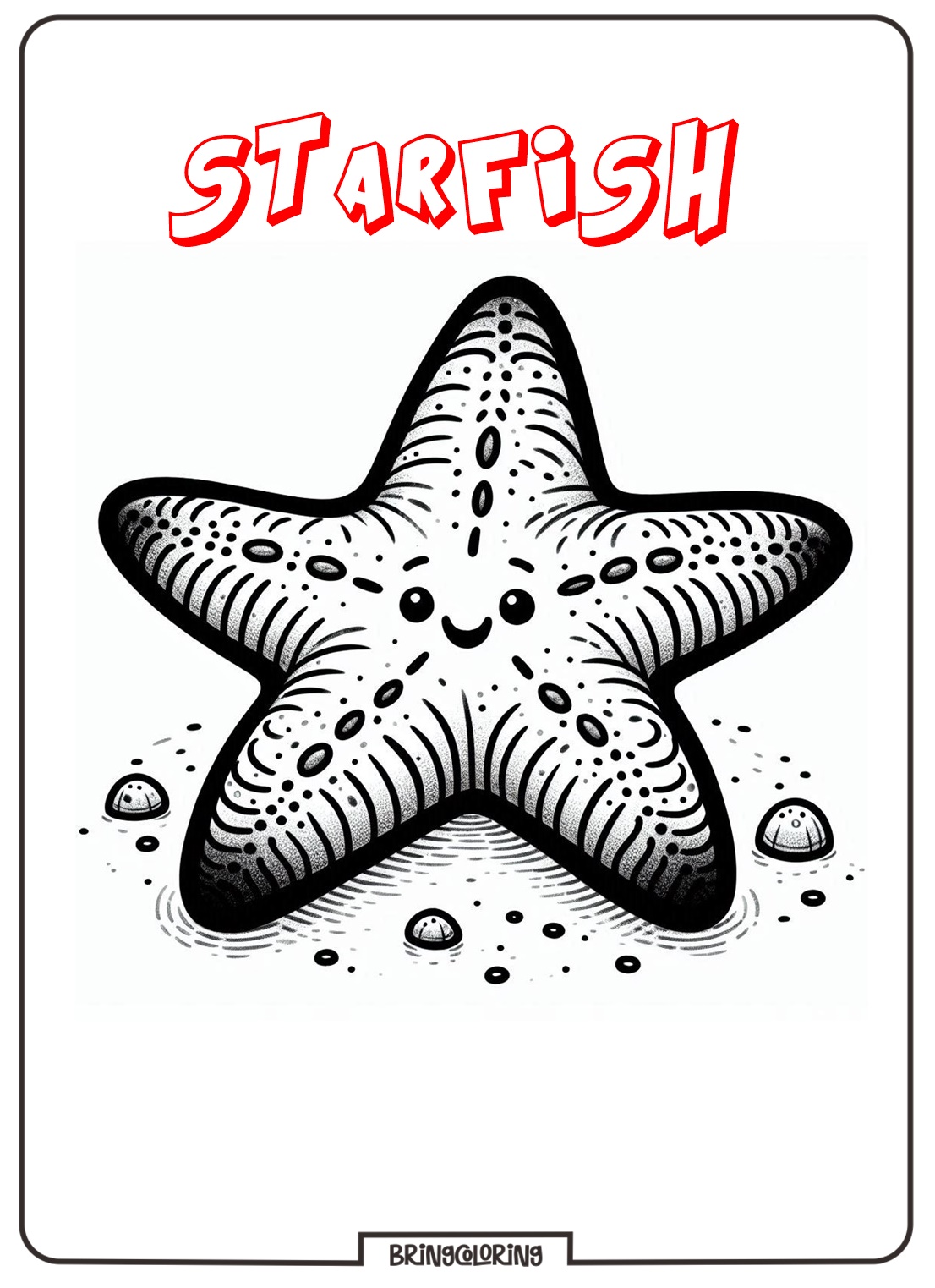 Online Starfish Coloring Page for Kids
