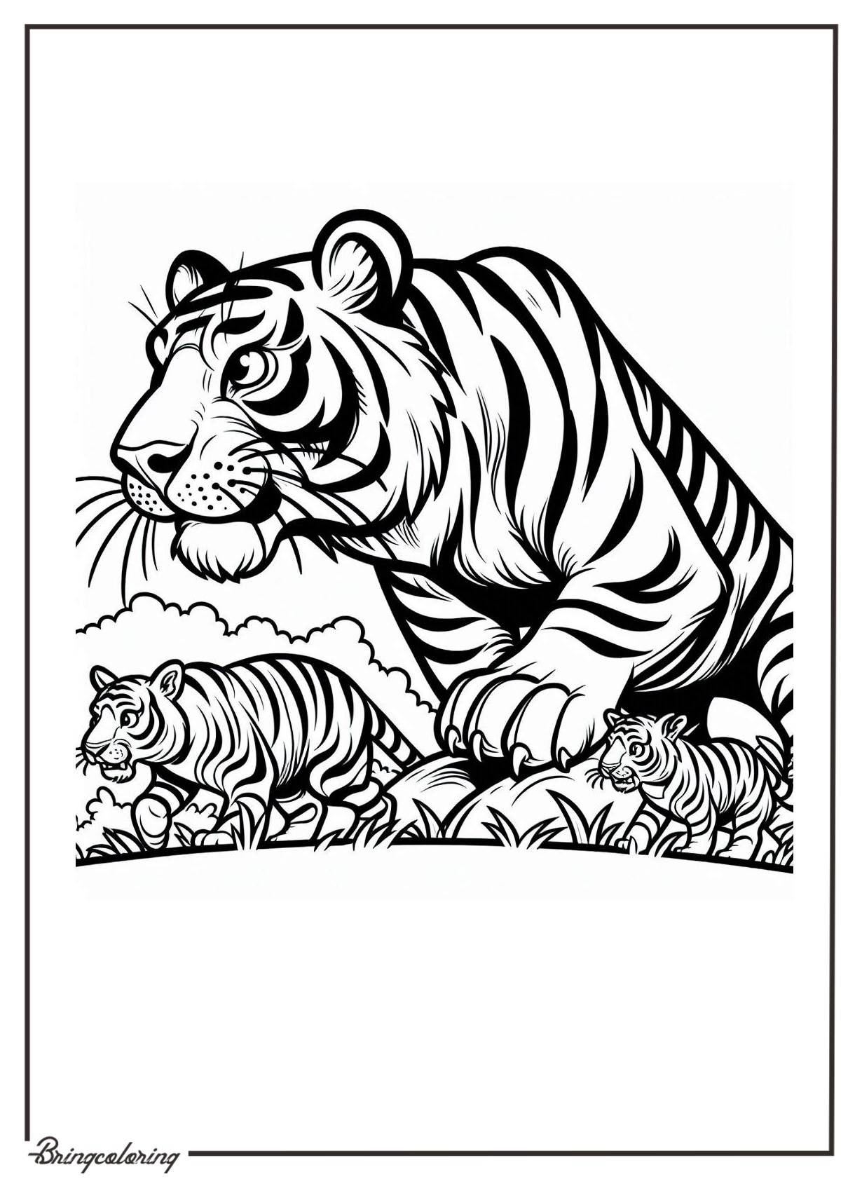 Online Tiger Coloring Page
