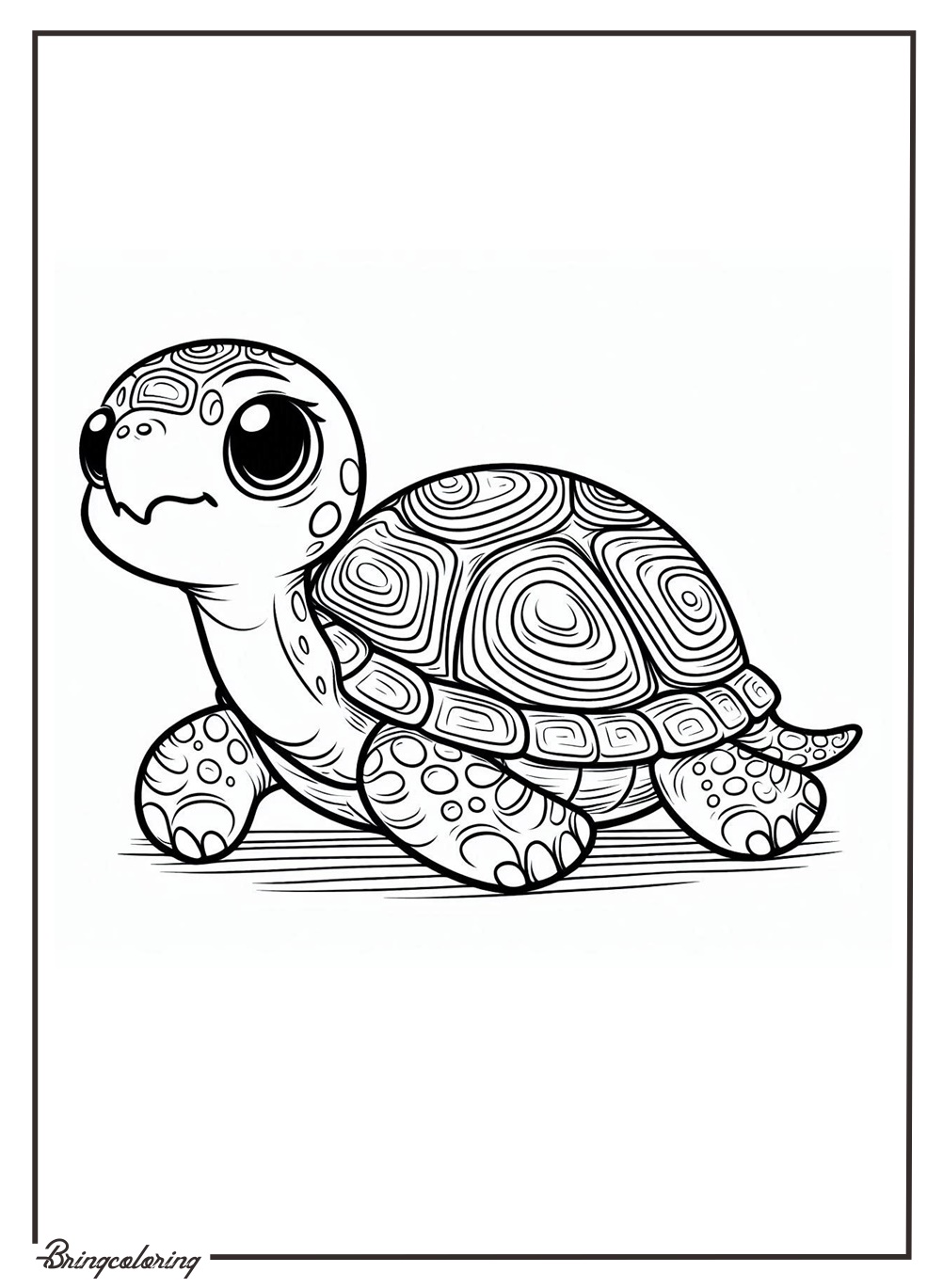 Online Turtle Coloring Page for Kid