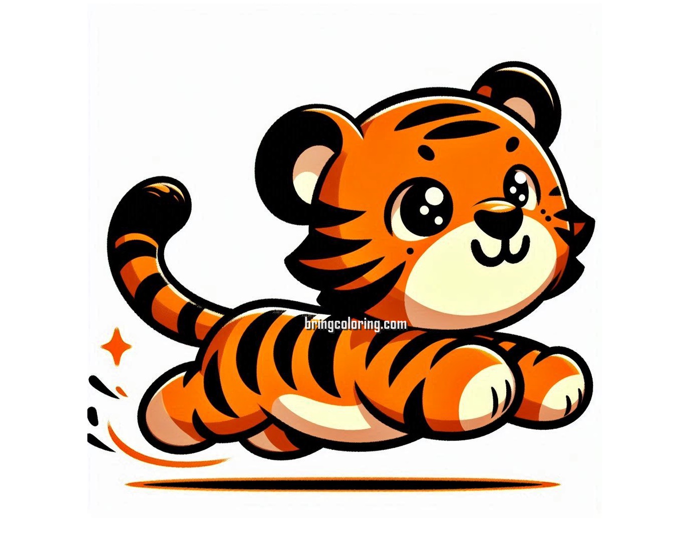 Printable Baby Tiger Coloring Image
