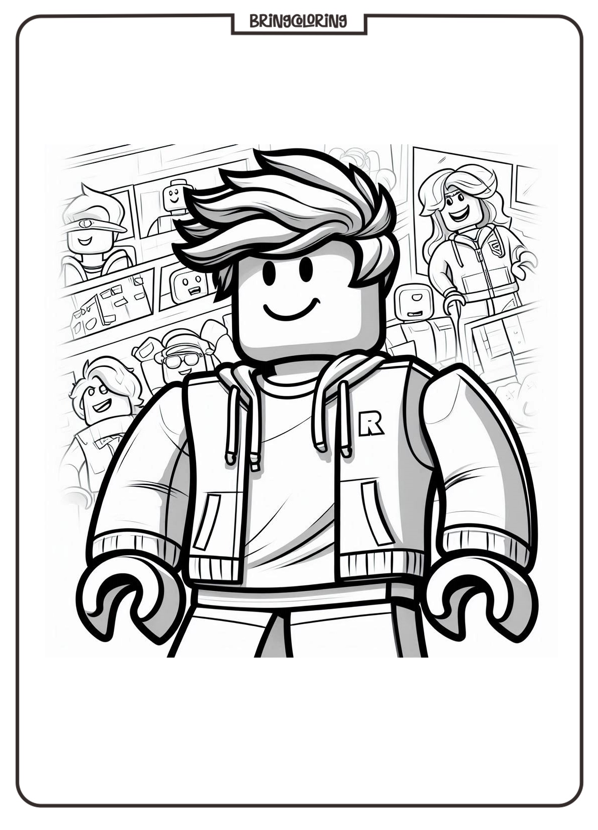Roblox Coloring Pages for Kids, Creative Gaming Themed Coloring Pages 3 Roblox coloring page for kids bringcoloring.com