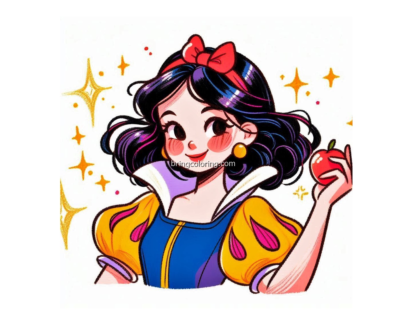 Beautiful Snow White Coloring Pages for Kids 5 Snow White Coloring Image bringcoloring.com