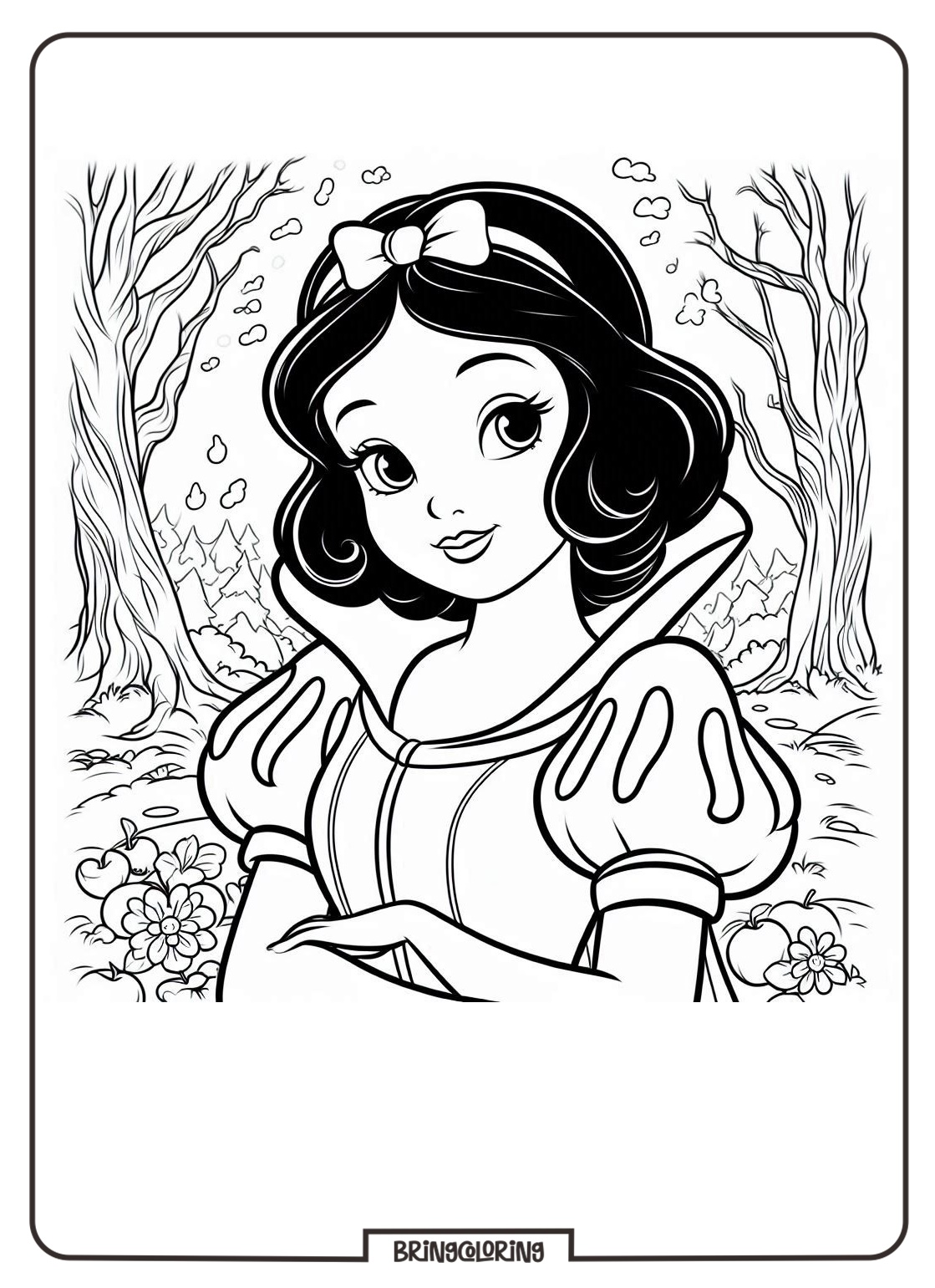 Beautiful Snow White Coloring Pages for Kids 4 Snow White Coloring Pages bringcoloring.com