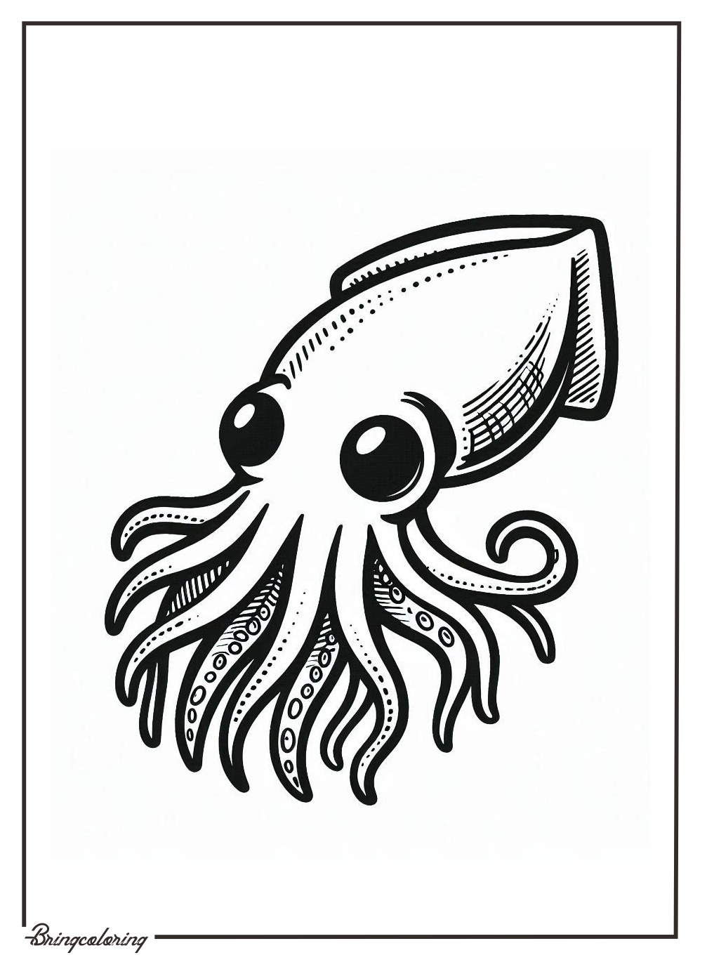 Squid Coloring Page Online
