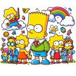 The Simpson Coloring Image bringcoloring.com