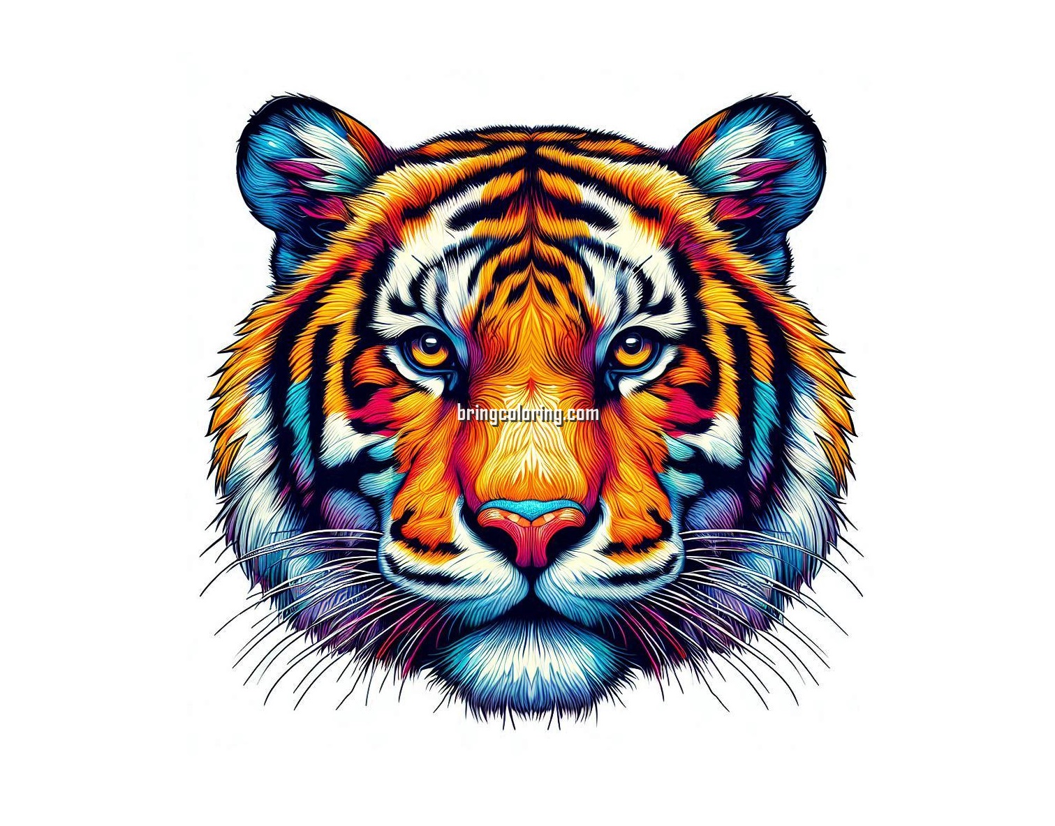 Tiger Head Coloring Image Bringcoloring.com