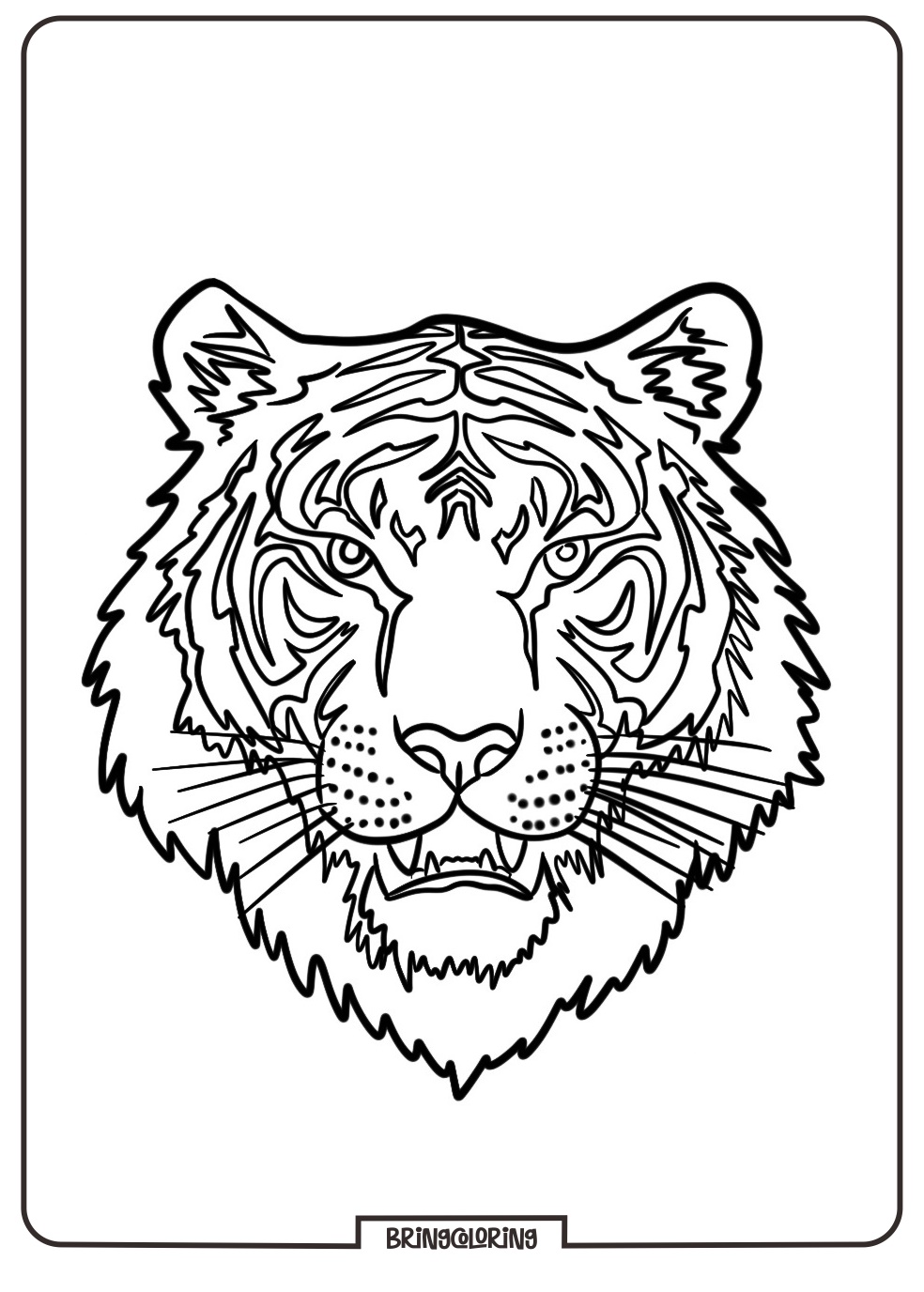 Tiger Head Coloring Page Online
