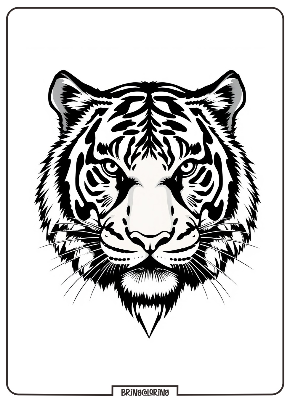 Tiger Head Coloring Page Online