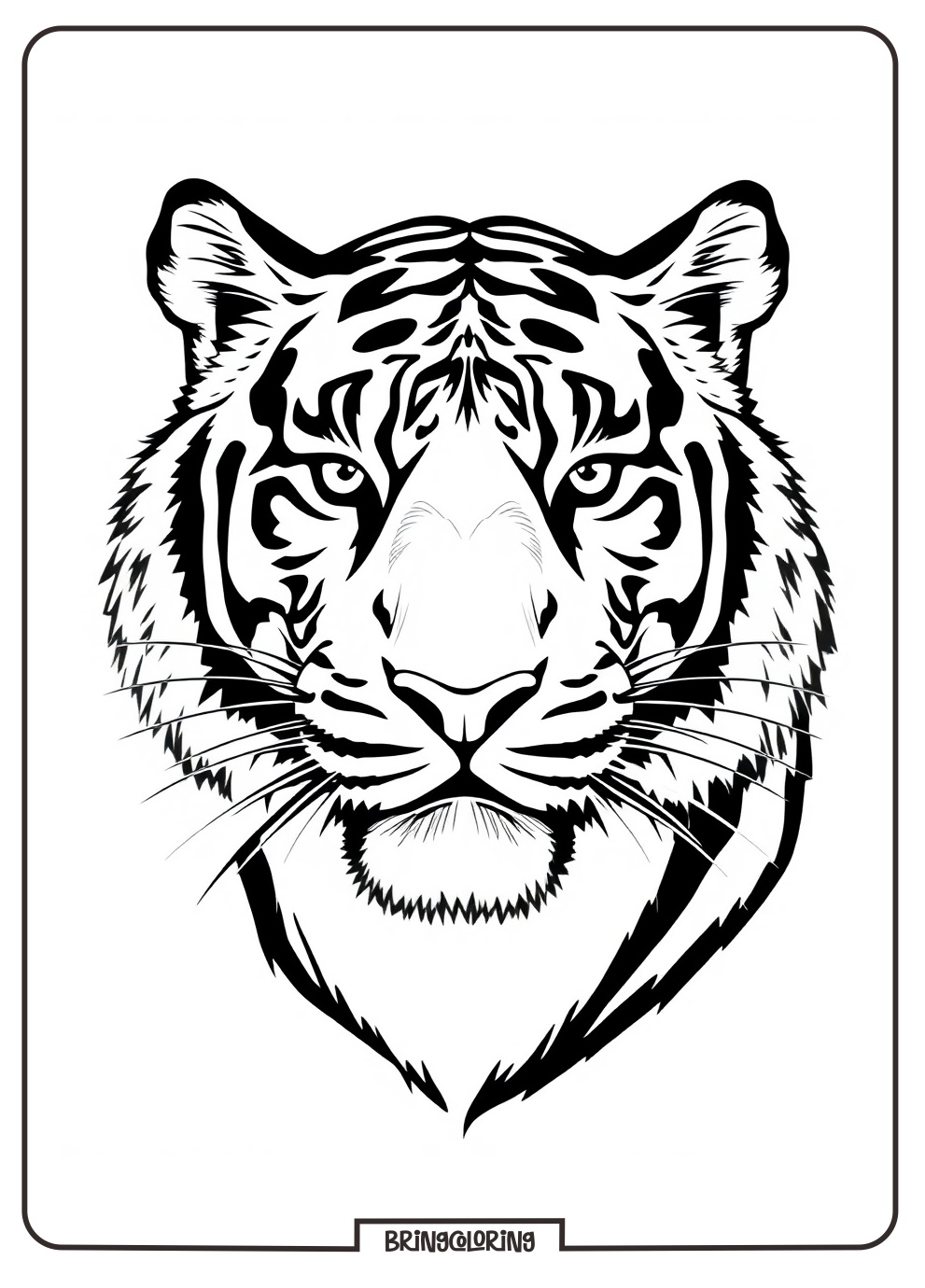 Tiger Head Coloring Pages Online