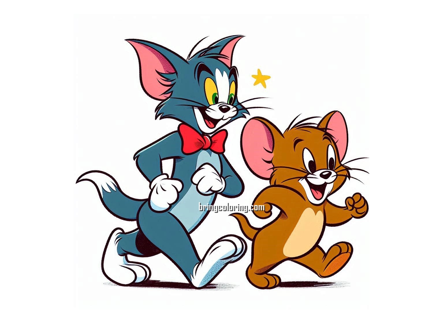 Tom and Jerry Coloring Pages for Kids, Fun Printable Coloring and Drawing Adventures 1 Tom and jerry coloring image bringcoloring.com