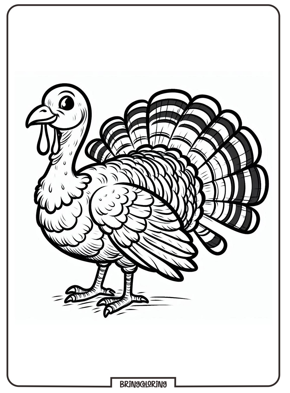 Turkey Bird Coloring Page for Kids