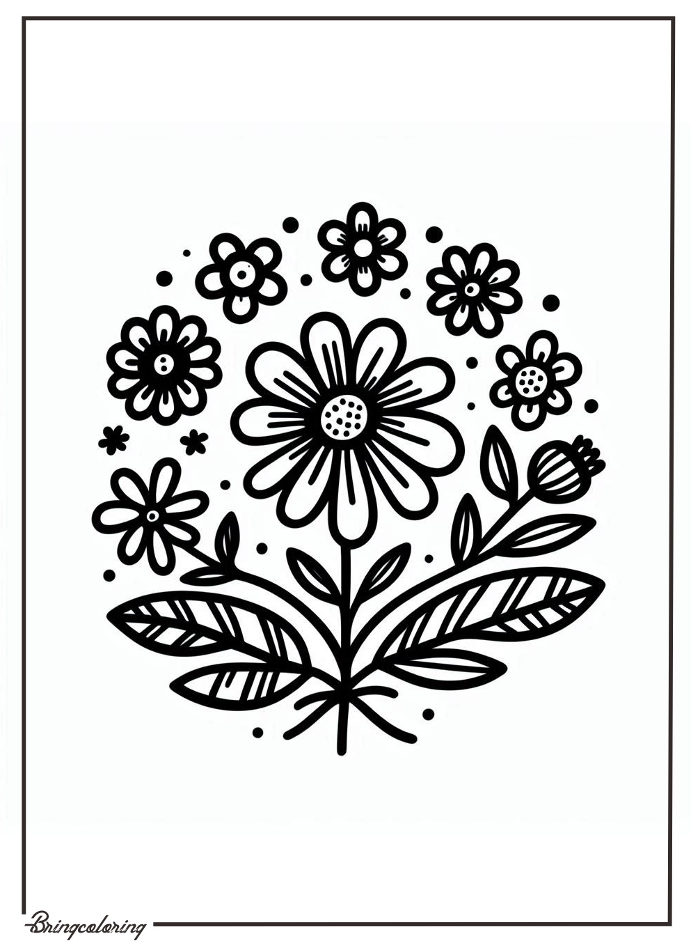 Flowers Coloring Pages for Kids, Beautiful and Creative Coloring Pages Fun 2 flowers coloring online page