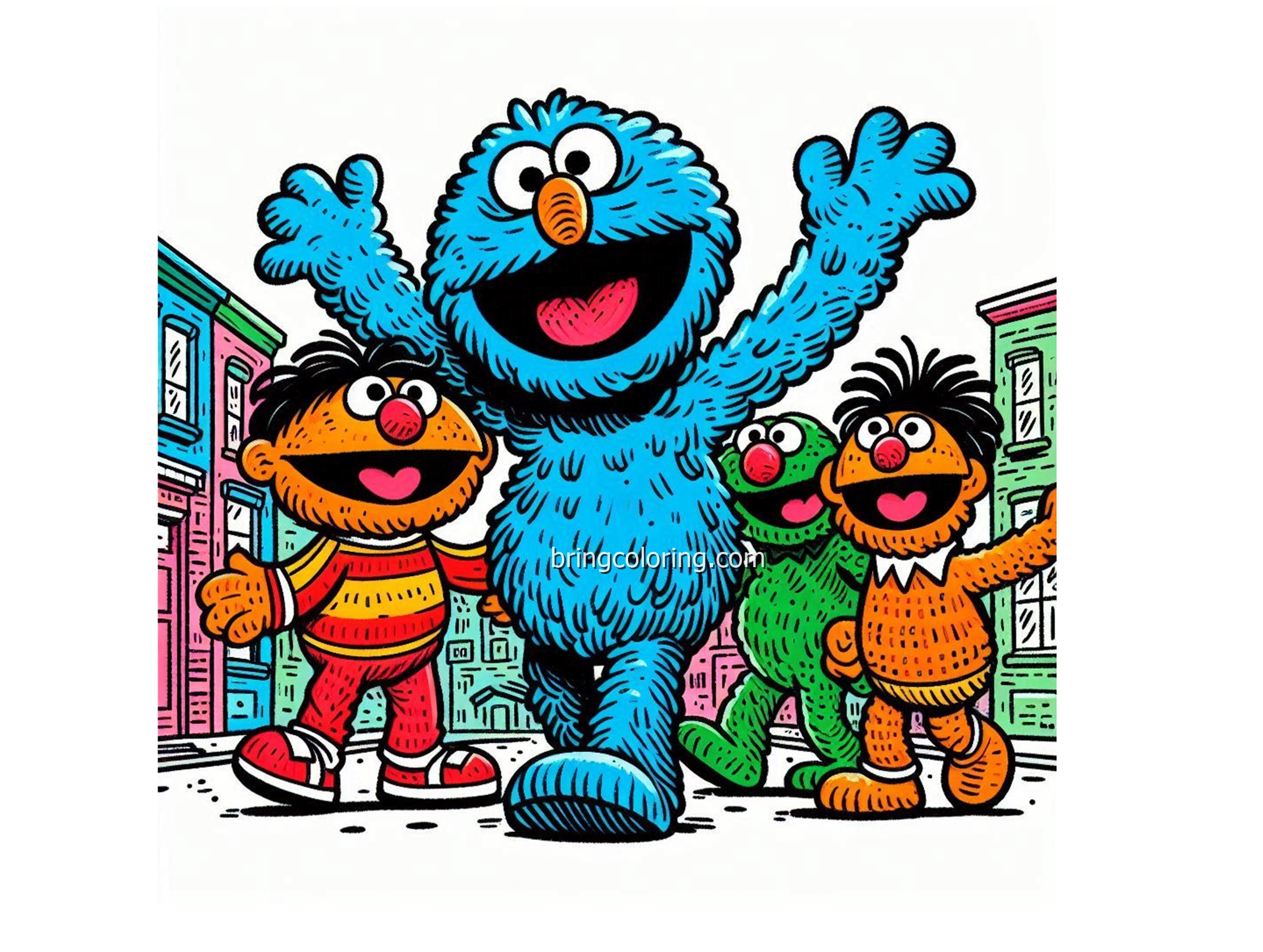 sesame street coloring image bringcoloring.com