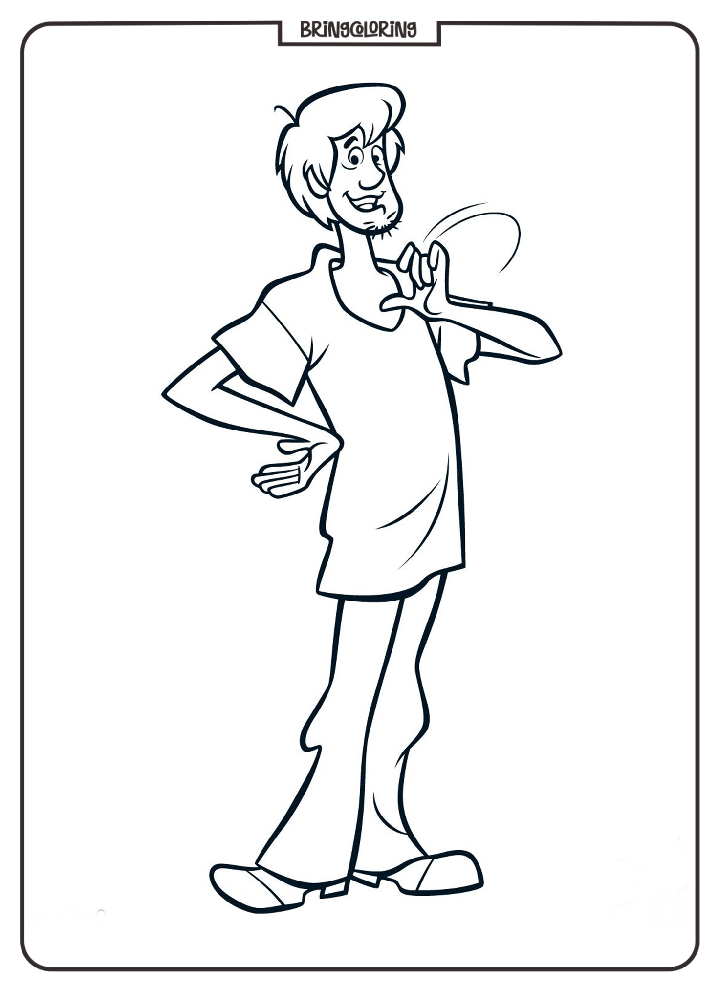 shaggy scooby doo coloring page bringcoloring.com