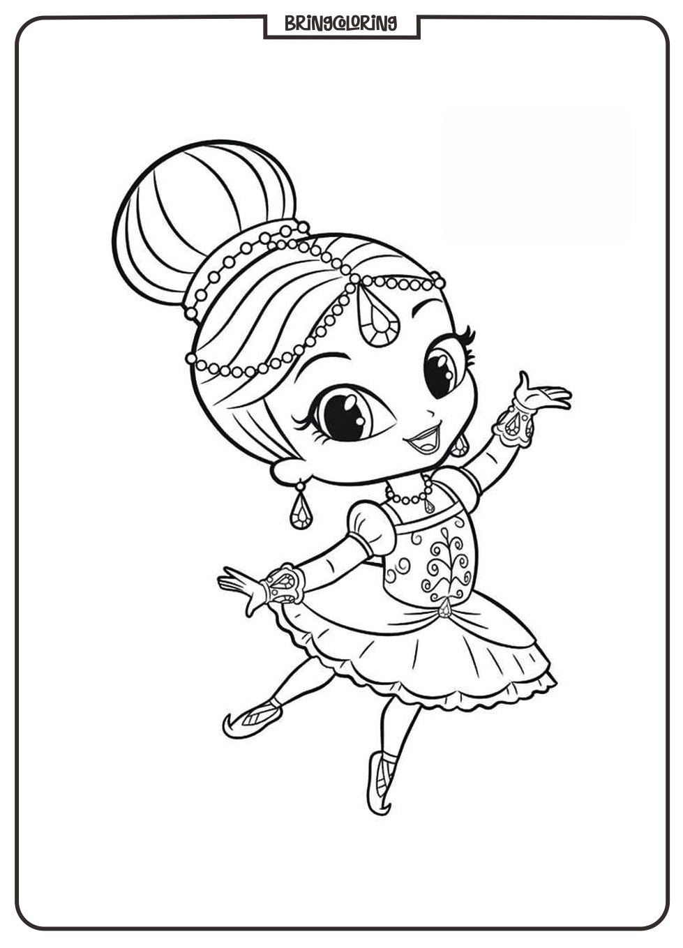 Magical Shimmer and Shine Coloring Pages for Kids 2 shimmer and shine coloring page bringcoloring.com