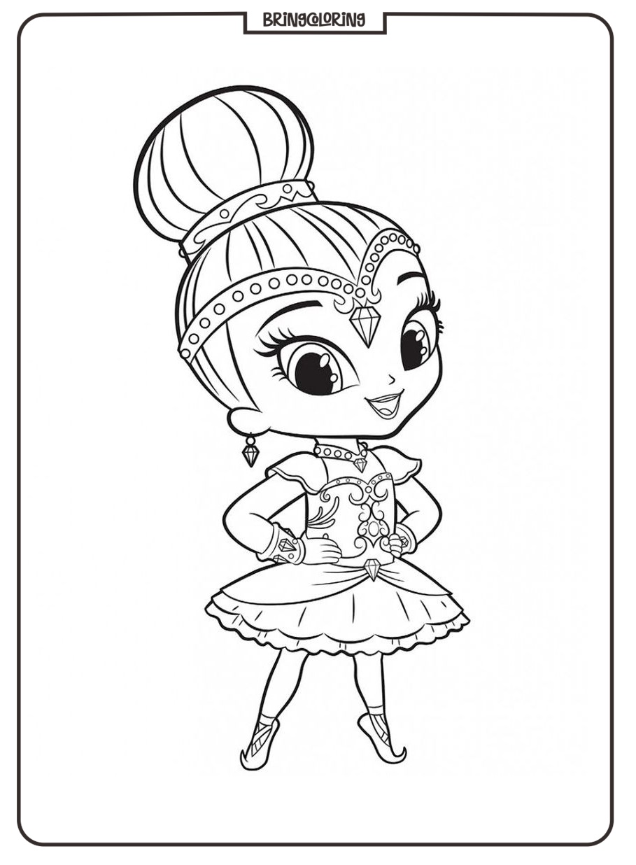 Magical Shimmer and Shine Coloring Pages for Kids 3 shimmer and shine coloring page for kids bringcoloring.com