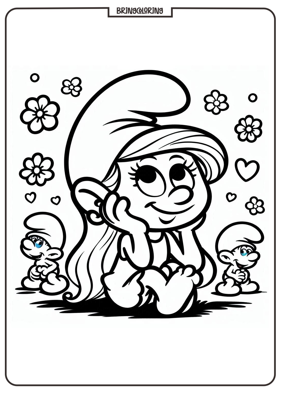 Fun and Magical Smurf Coloring Pages for Kids, Enjoy Creative Coloring Pages Every Day 3 smurfs coloring page for kids bringcoloring.com