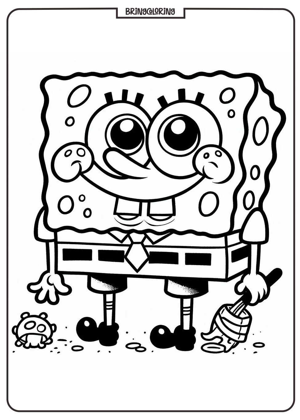 SpongeBob Coloring Pages for Kids, Fun and Silly Coloring Pages Adventure 2 spongebob coloring online page bringcoloring.com