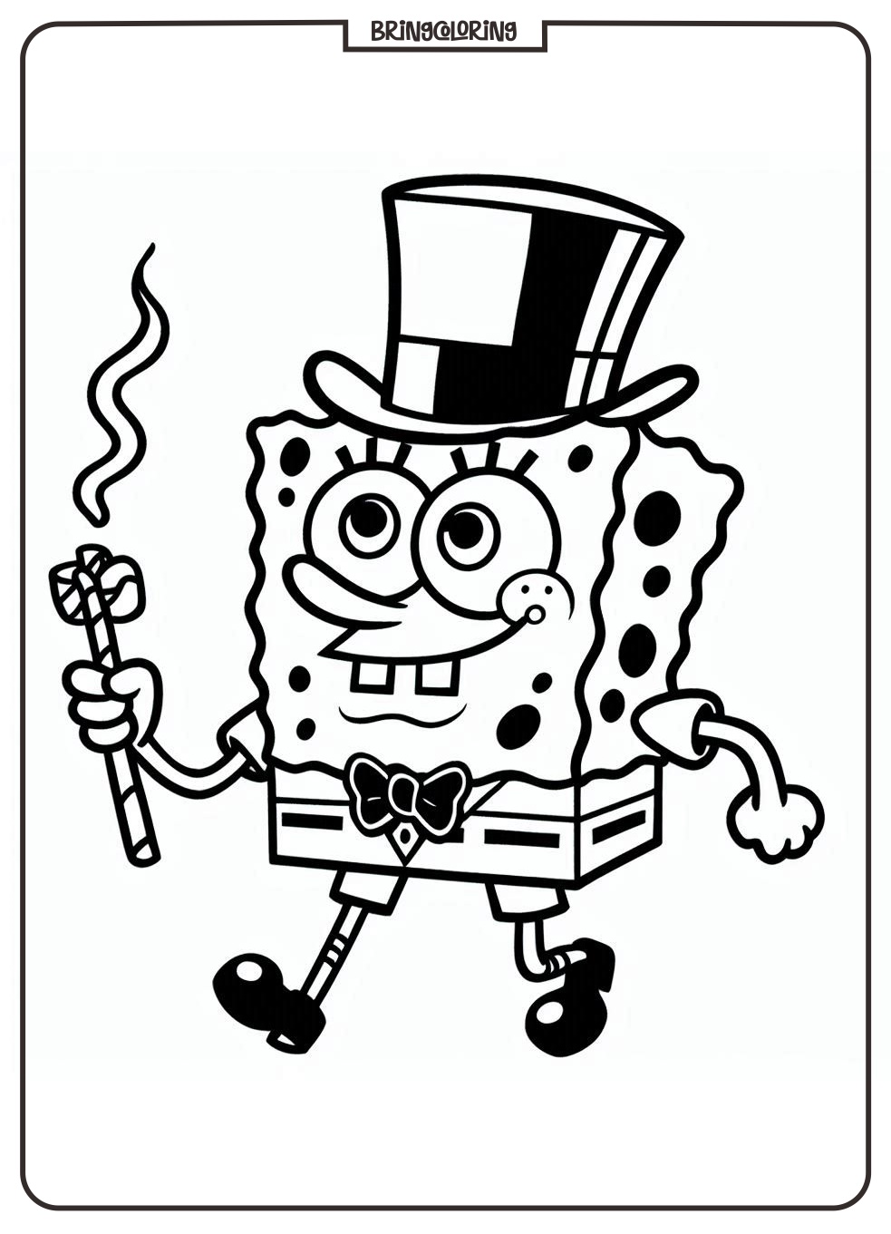 SpongeBob Coloring Pages for Kids, Fun and Silly Coloring Pages Adventure 3 spongebob coloring online pages bringcoloring.com