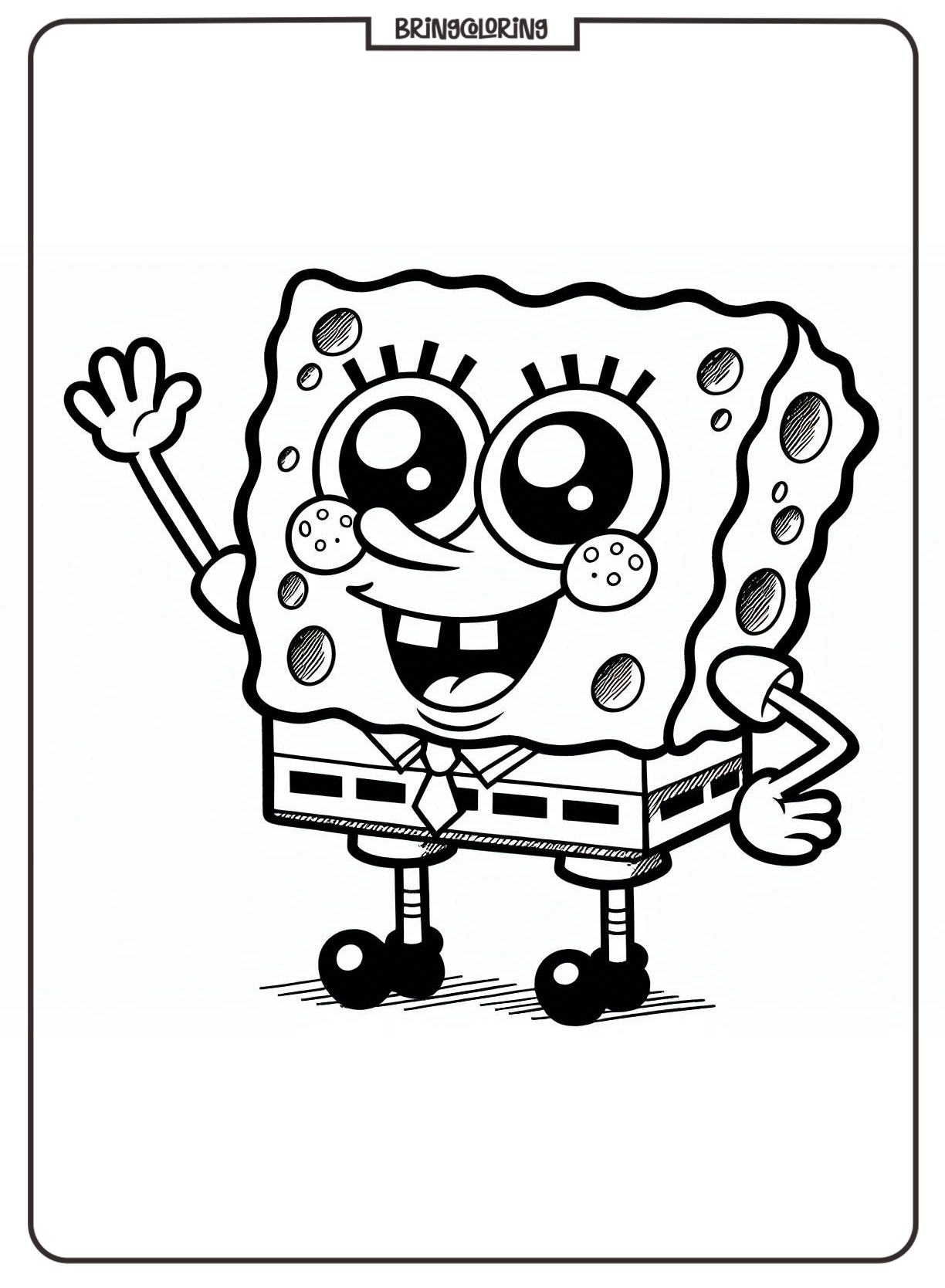 SpongeBob Coloring Pages for Kids, Fun and Silly Coloring Pages Adventure 4 spongebob coloring page bringcoloring.com
