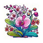 Image of Orchid Flower Coloring