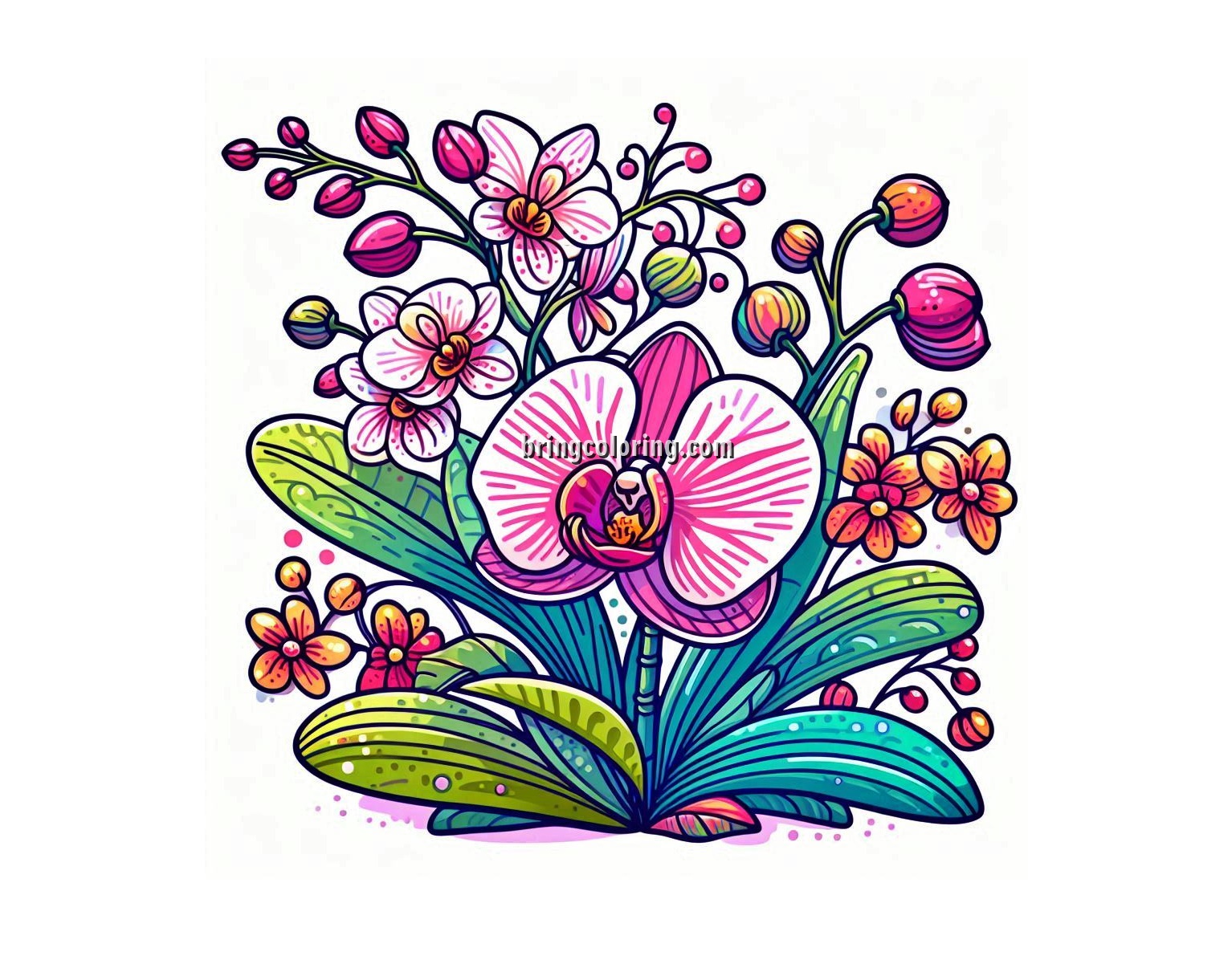 Image of Orchid Flower Coloring