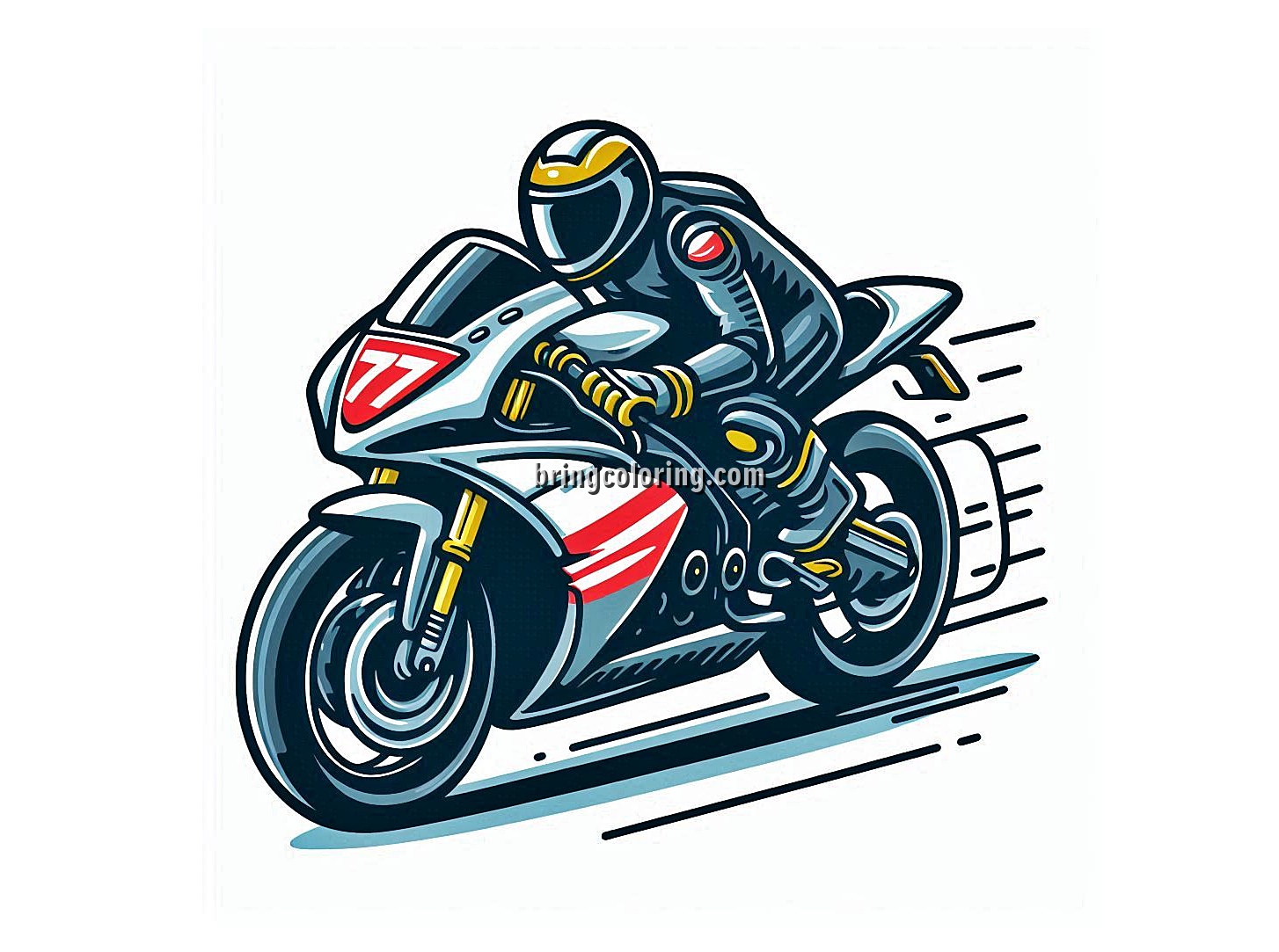 Image of Sport Motorcycle Coloring