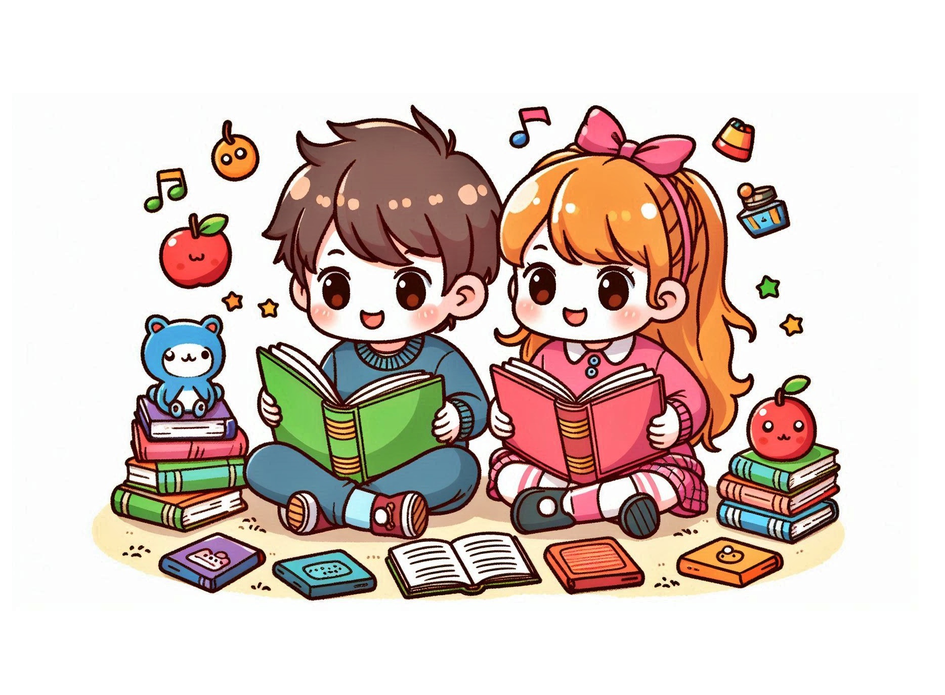 Kids are Reading Book Coloring Image bringcoloring.com