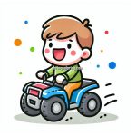 Little boy riding ATV coloring image bringcoloring.com