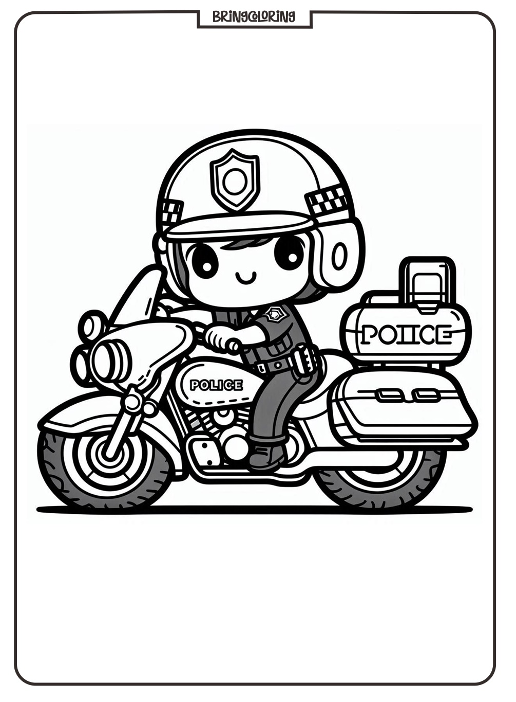 Police Motorcycle Coloring Online Pages For Kids