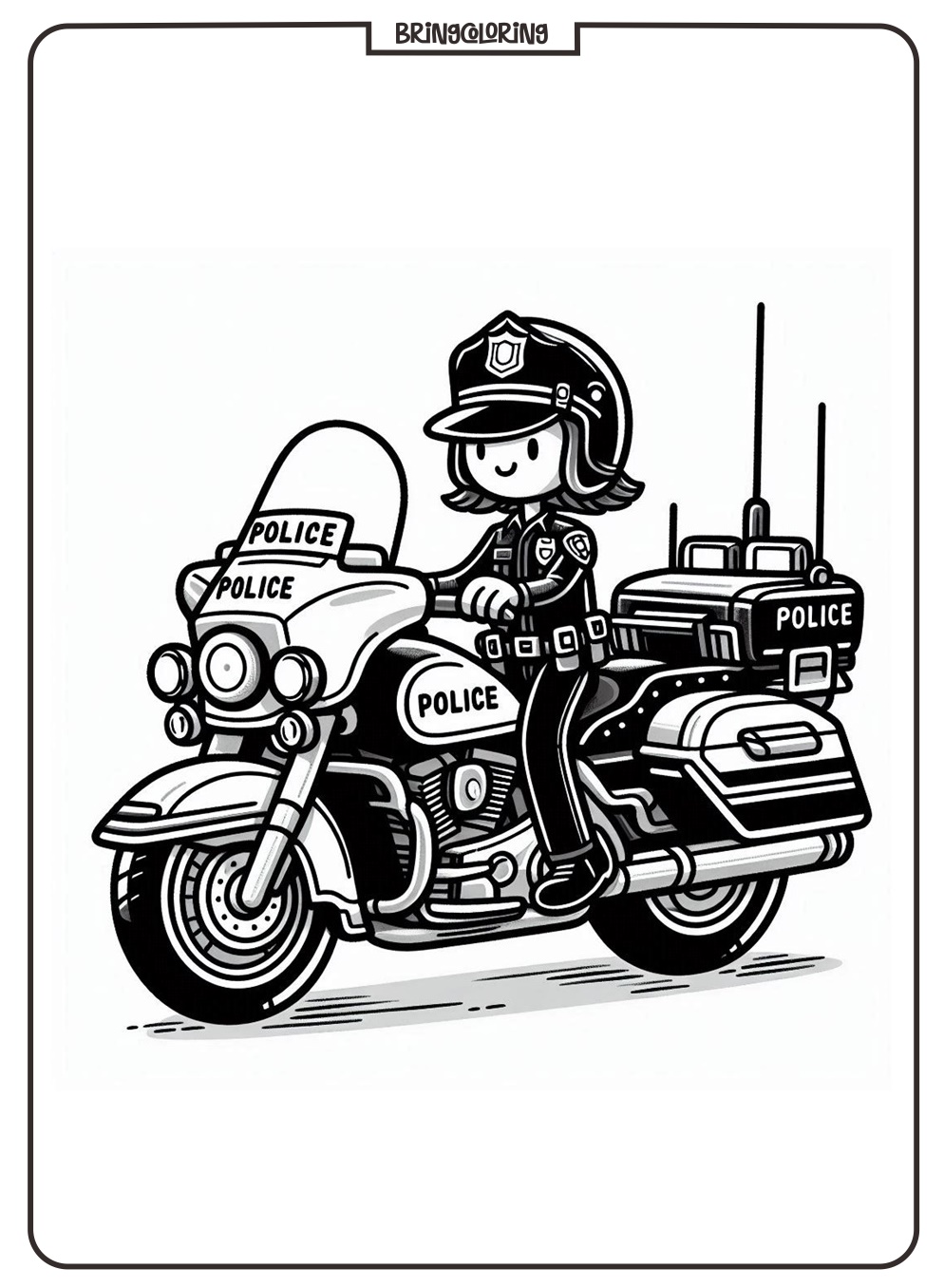 Police Motorcycle Coloring Pages bringcoloring.com
